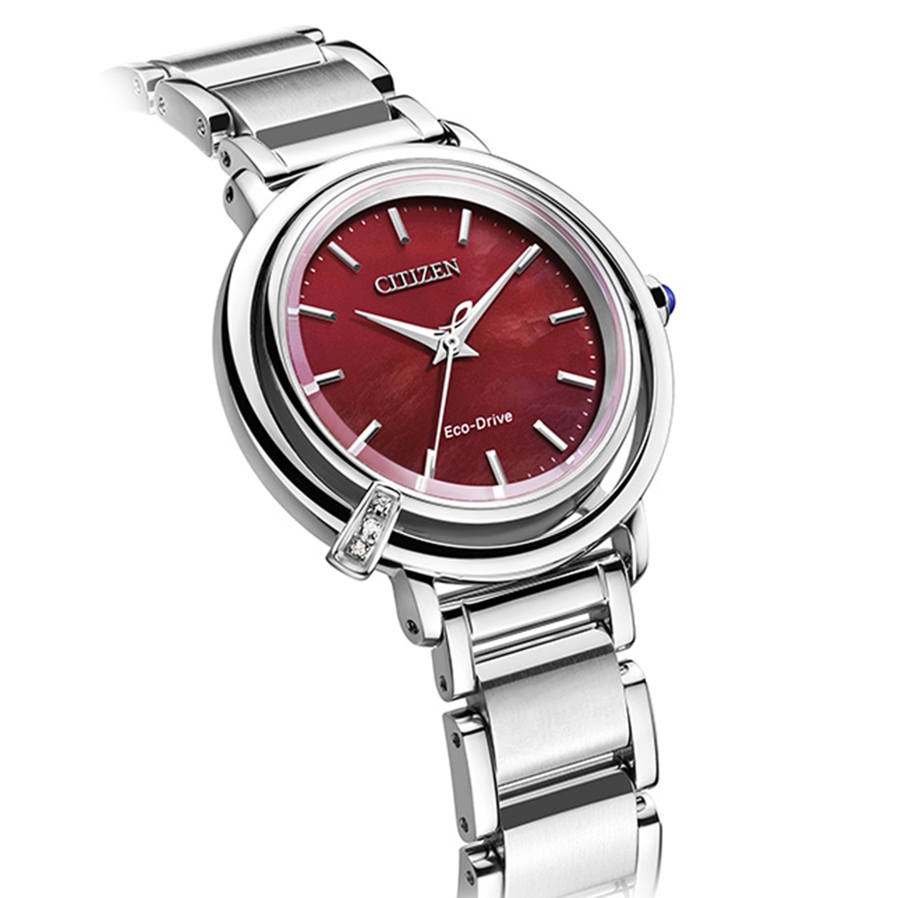 CITIZEN 星辰 L系列 曙光 光動能鑽石女錶 附贈皮革錶帶 EM1090-78X, , large
