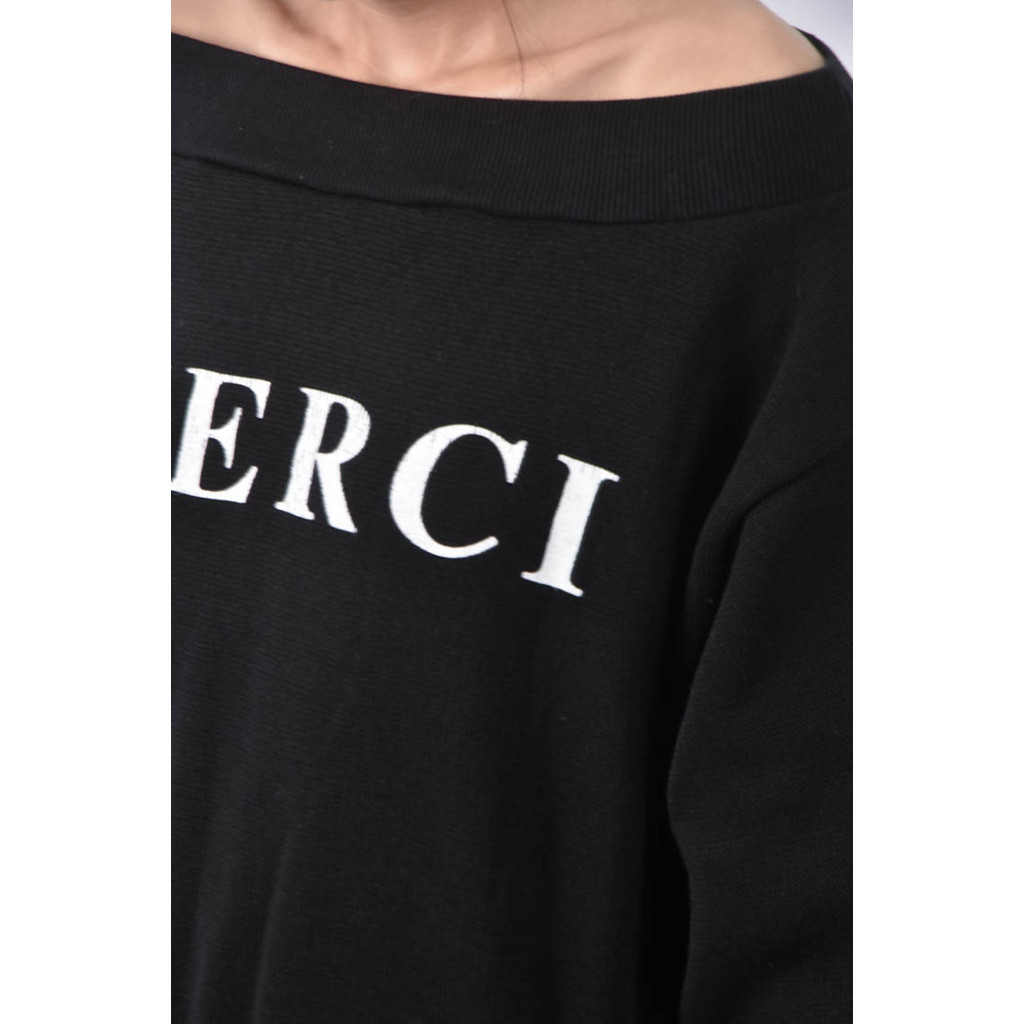 (S) chenio韓牌文字圓領黑色洋裝二手衣, , large