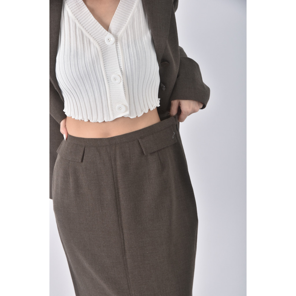 (M) m tsubomi西裝羊毛開衩綠色套裝二手衣, , large