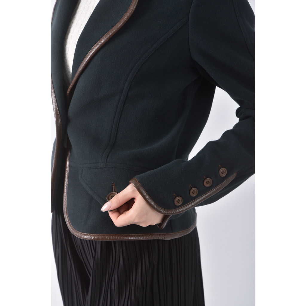 (M) jetezo西裝羊毛綁帶綠色外套二手衣, , large