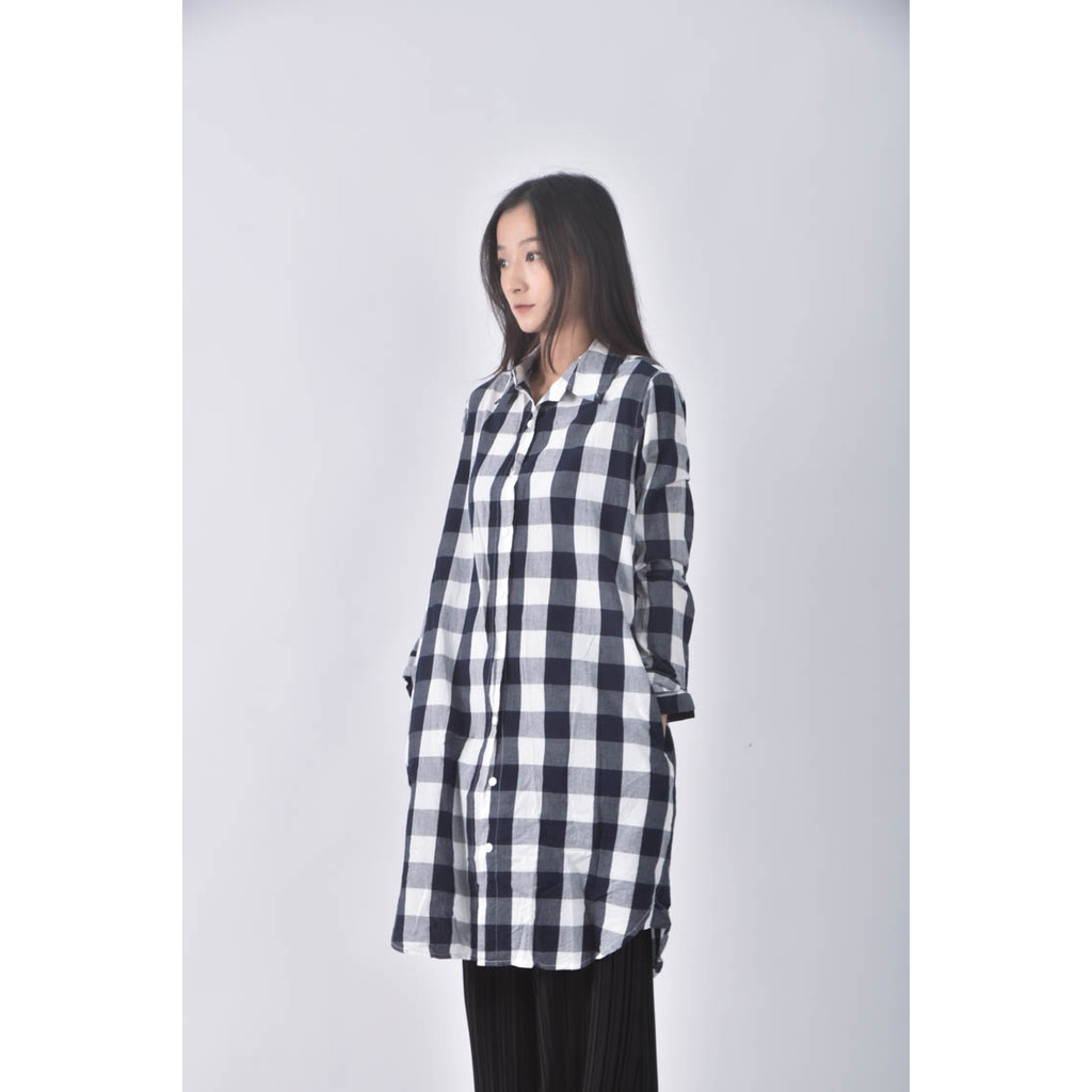 (XL) reconfort長版藍色襯衫上衣二手衣, , large
