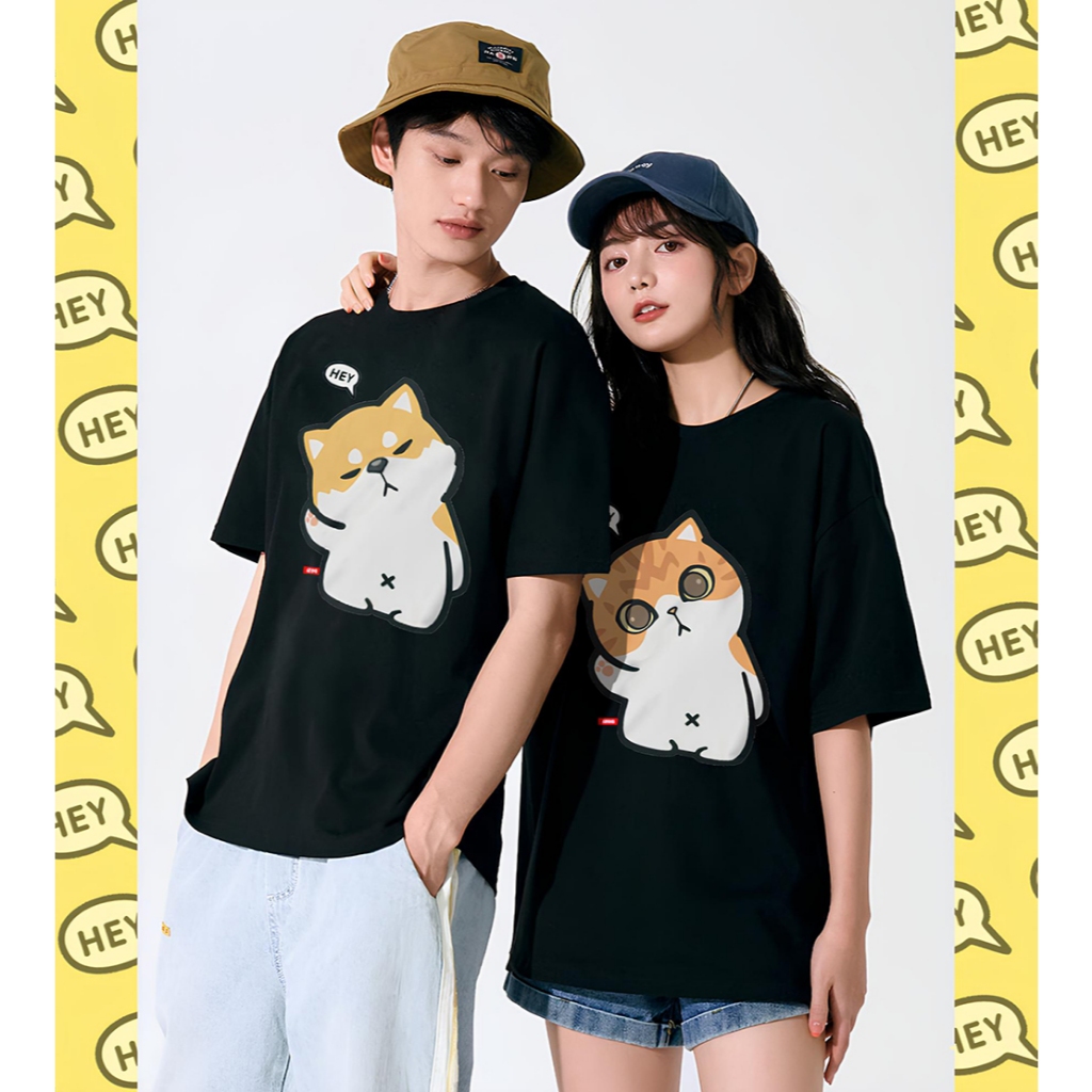 JZ TEE Shiba Inu & Cat-HEY Graphic Tee, , large