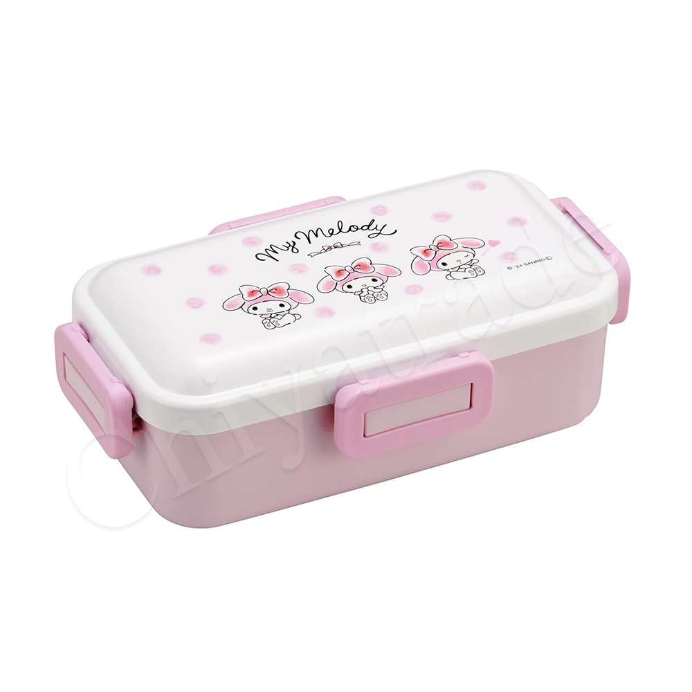 【百科良品】日本製 三麗鷗 My Melody 可愛彩妝 便當盒 保鮮餐盒 抗菌加工Ag+ 530ML(日本境內版)-美樂蒂, , large