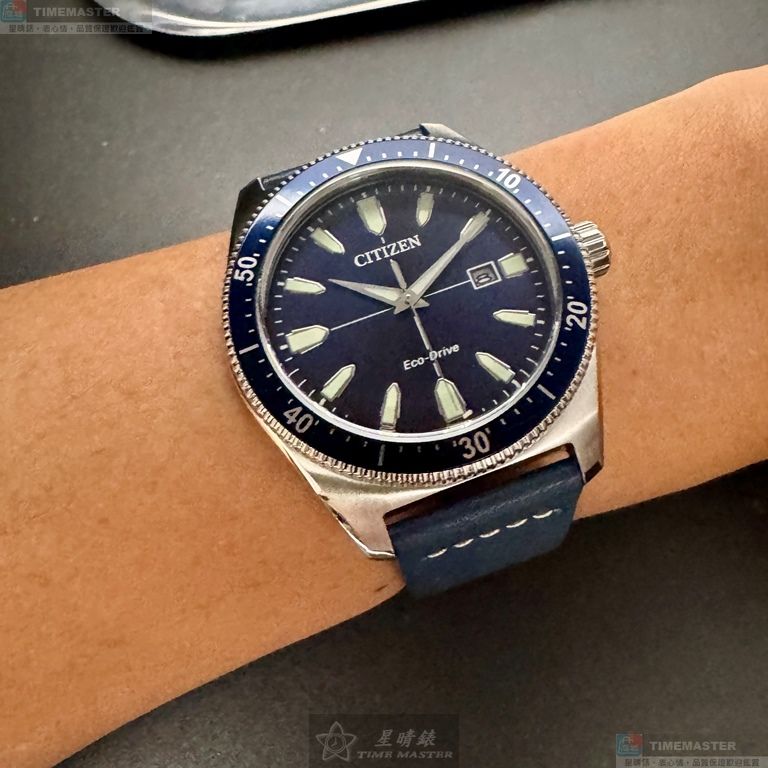 [星晴錶業]CITIZEN手錶,42mm,CI00022寶藍色錶面銀錶殼寶藍真皮皮革錶帶款, , large