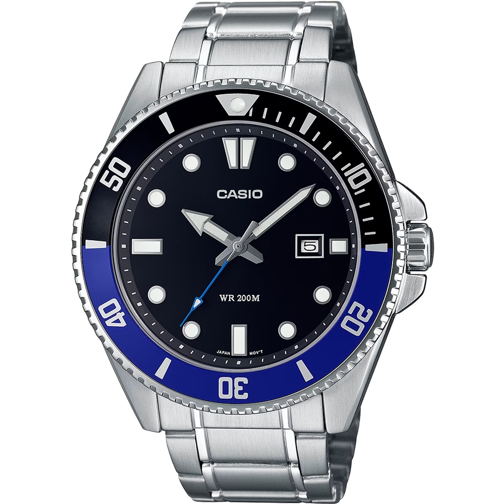 CASIO 卡西歐 藍黑水鬼 槍魚 200米潛水錶 運動手錶 MDV-107D-1A2, , large