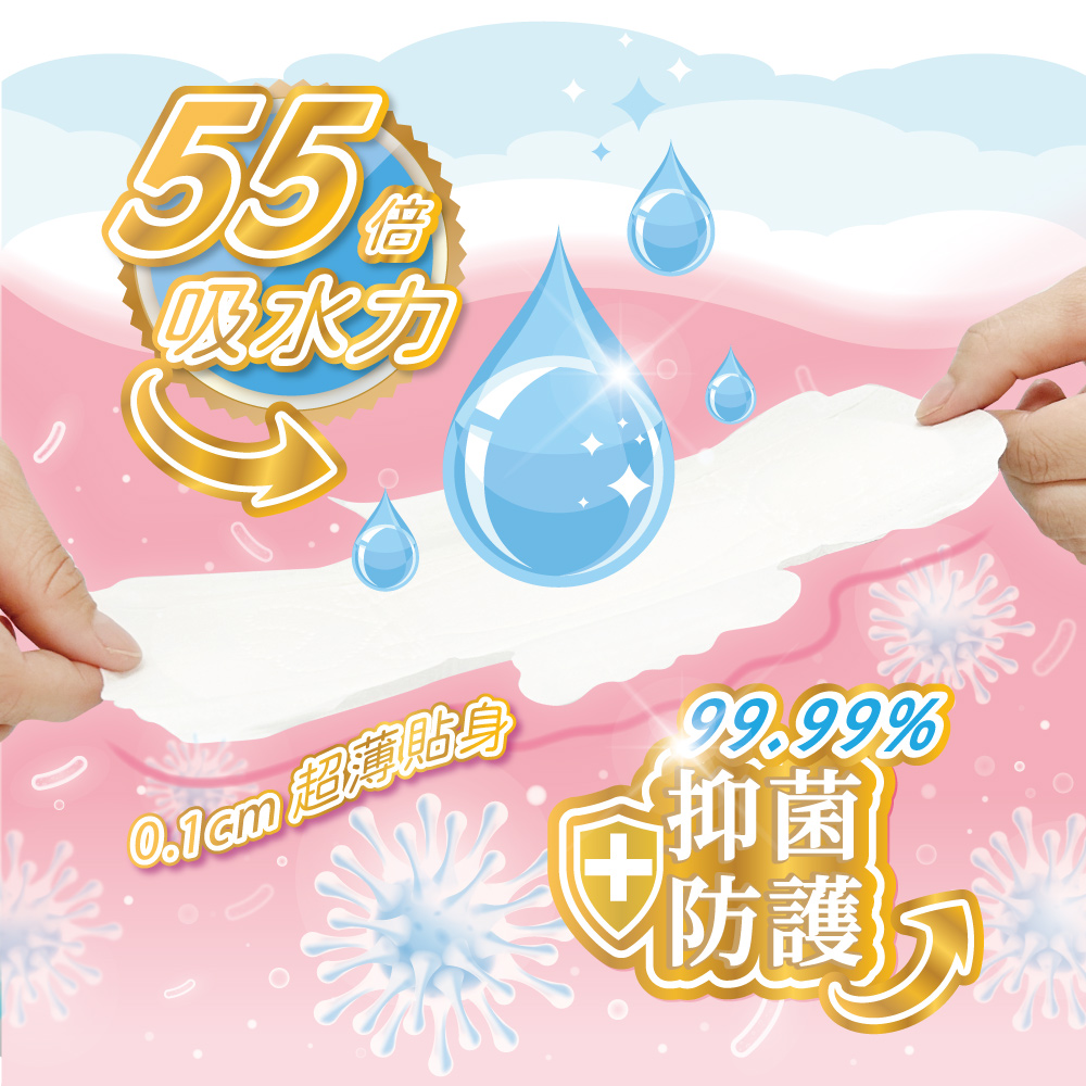 Ultra-Thin Sanitary Pads (24.5 cm / 8 pieces &times; 7 packs) + 1 Pack of Pants-Type Sanitary Pads (2 pieces), , large