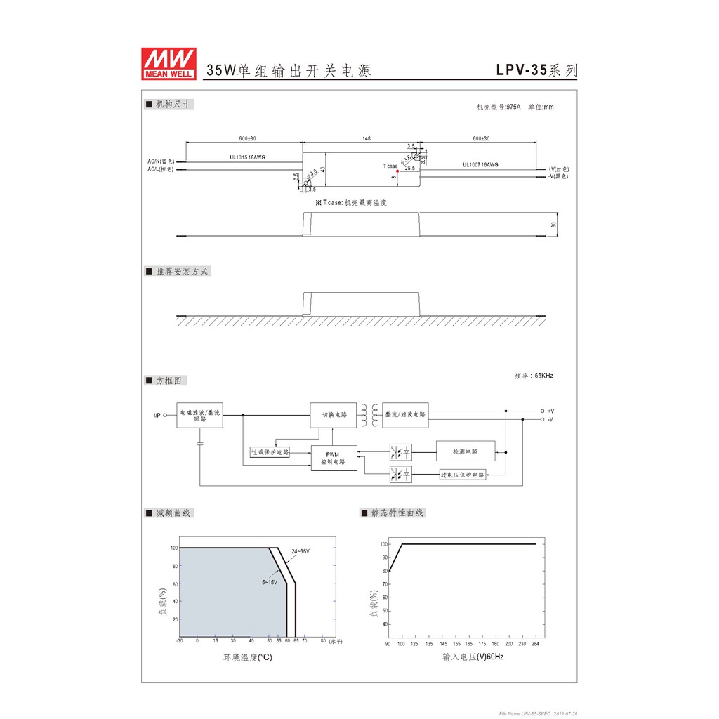 明緯 35W單組輸出LED光源電源(LPV-35-12), , large