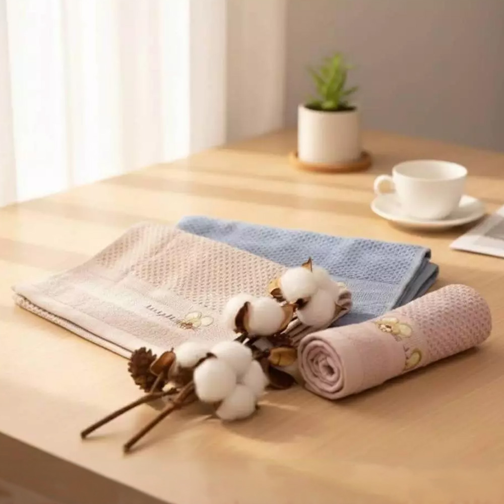 [Kaimei Cotton Industry] 4 in the group, random and excellent pure cotton mesh, skin-friendly adult towel/bath towel/face towel/towel, big-eared rat style, , large