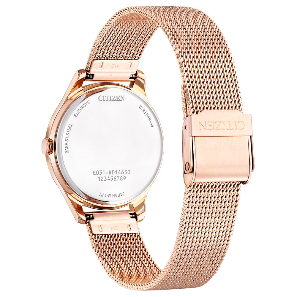 CITIZEN 星辰 光動能時尚米蘭帶女錶-32mm EM0508-80X, , large