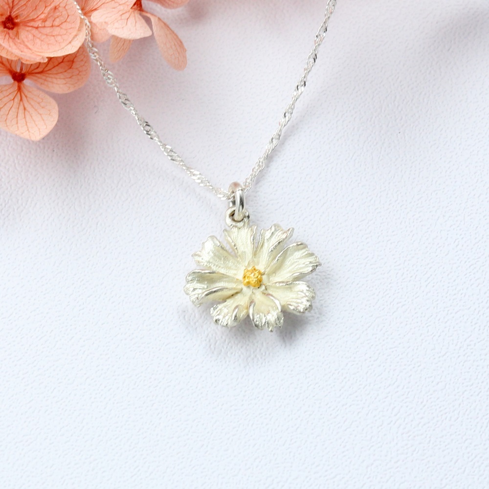 【Angel & Me】小花 綻放 Flower s925 純銀 項鍊 生日 紀念 禮物, , large