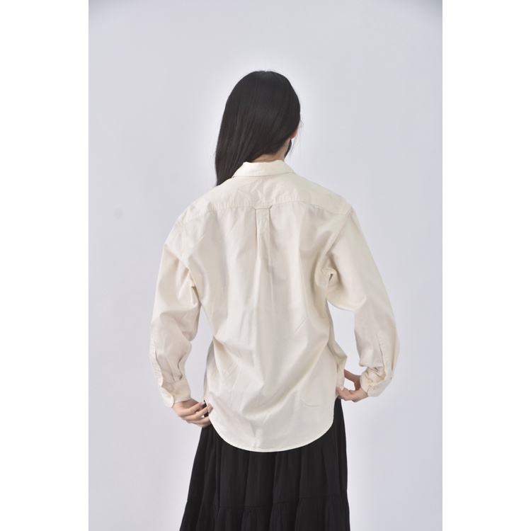 (S) lativ棉質純棉杏色襯衫上衣二手衣, , large