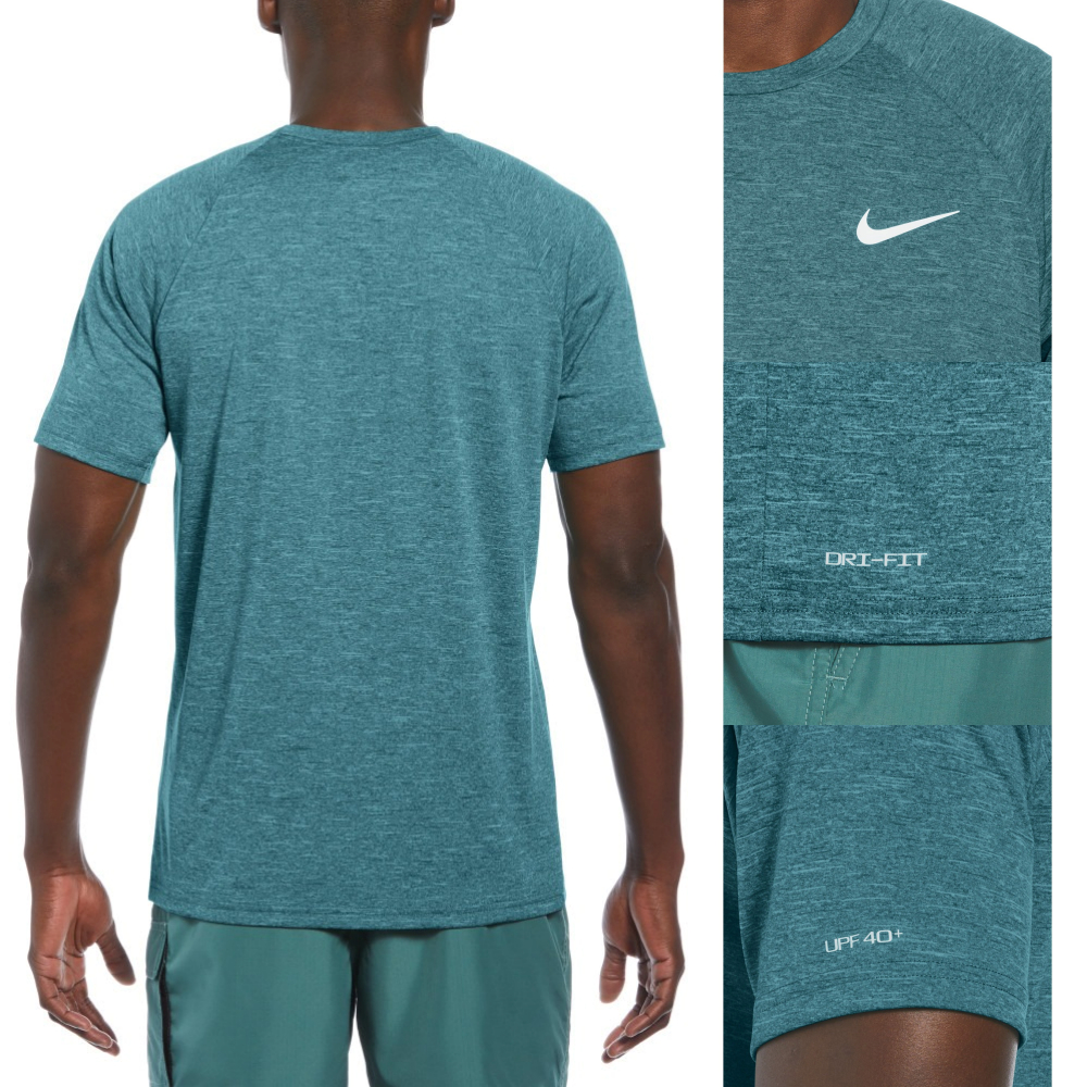 NIKE Heather 成人男機能防曬T恤 運動上衣 抗UV UPF 40+ DRI-FIT NESSA589, , large