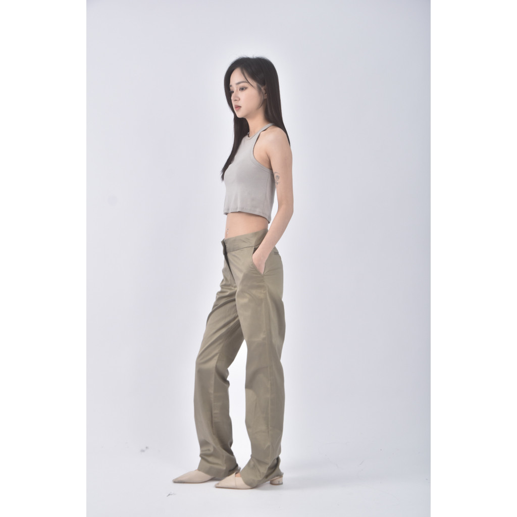 (L) baleno質感棉質黃色長褲二手衣, , large