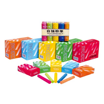 自強  彩色粉筆 5色入*紅, , large