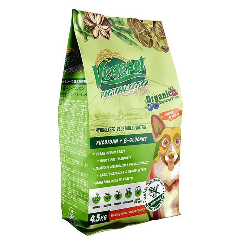 【VegePet 維吉】機能性素食狗飼料4.5kg-褐藻+葡聚醣