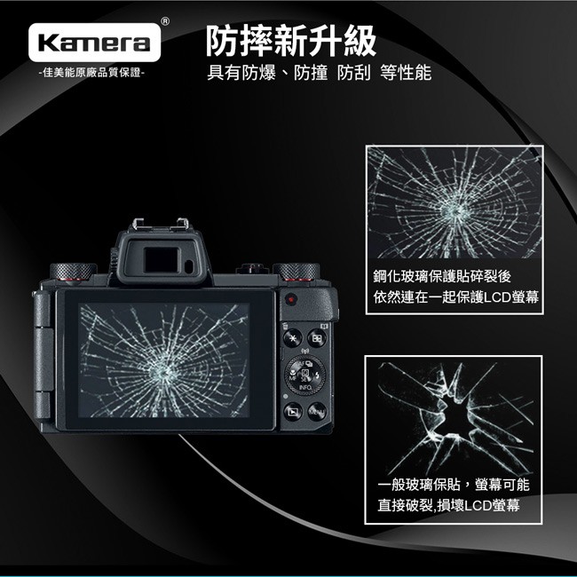 Kamera 9H鋼化玻璃保護貼 for Canon EOS G5X, , large