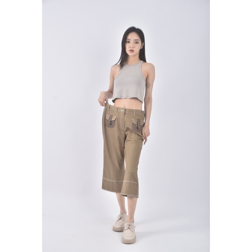 (XL) tulipian口袋棕色長褲二手衣, , large