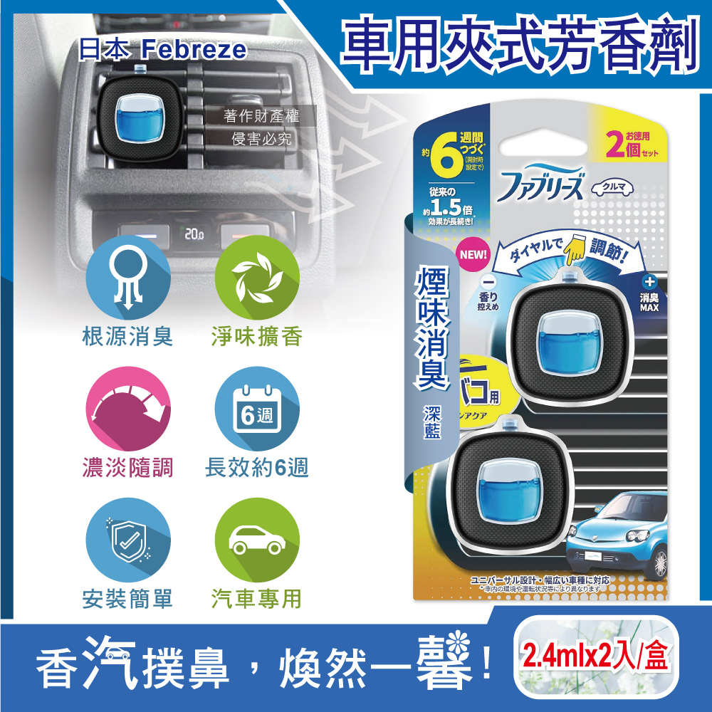 Febreze Car Deodorant 2.4mlx2  Lightblue, , large