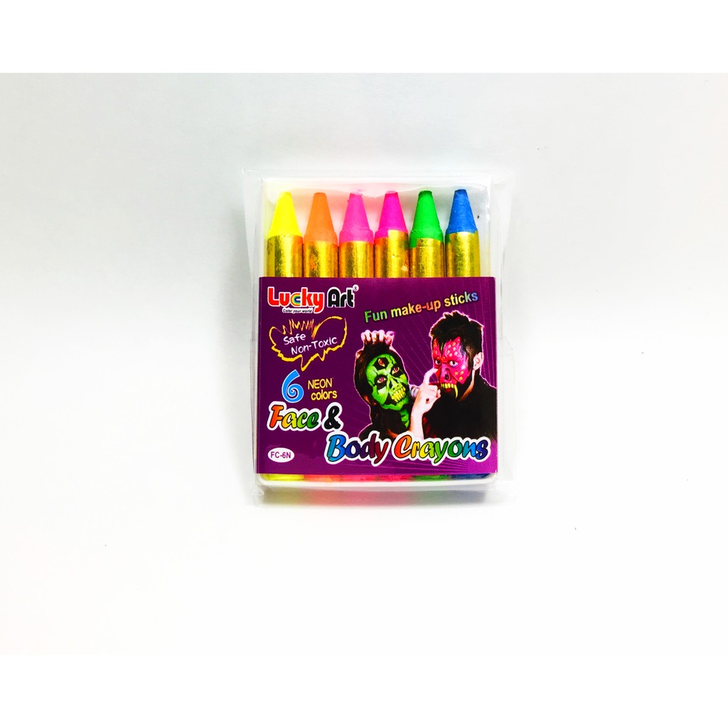 蜡藝 6色人體彩繪筆（袋裝）FC-6R~FC-6P蜡藝 6色人體彩繪筆（袋裝）-螢光色, , large
