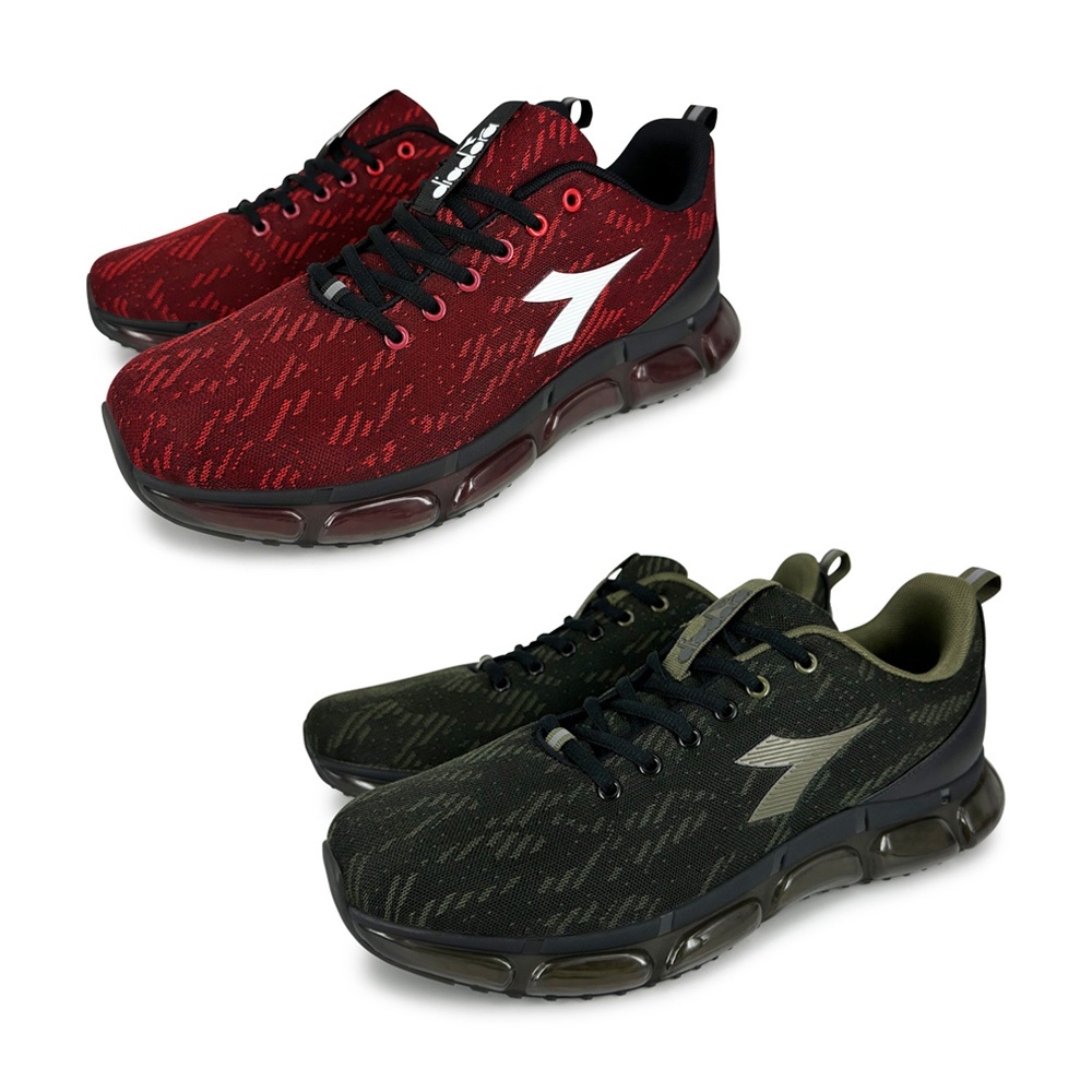 DIADORA迪亞多那 穩定高效避震跑鞋 男運動鞋 男鞋 慢跑鞋 寬楦 高腳背 透氣 足弓支撐 輕量 吸震 防滑 紅 綠