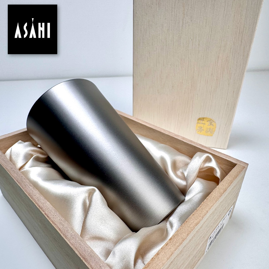 [ASAHI]霞 Kasumi 鈦杯｜純鈦雙層飲用杯（附木盒）240ml｜TW-3, , large