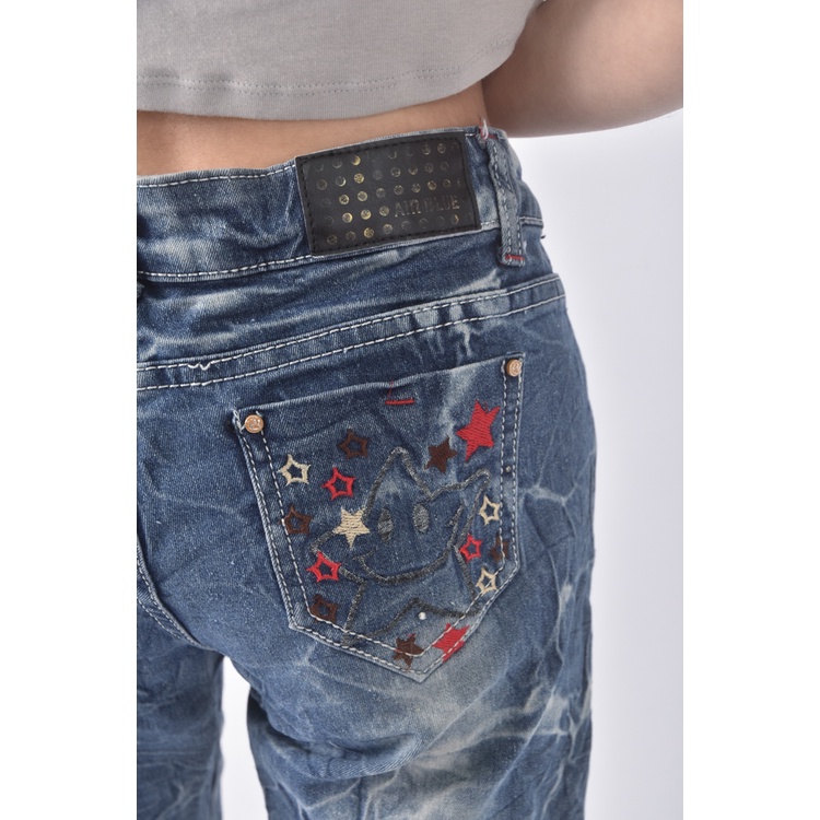 (L) airblue丹寧牛仔質感藍色長褲二手衣, , large