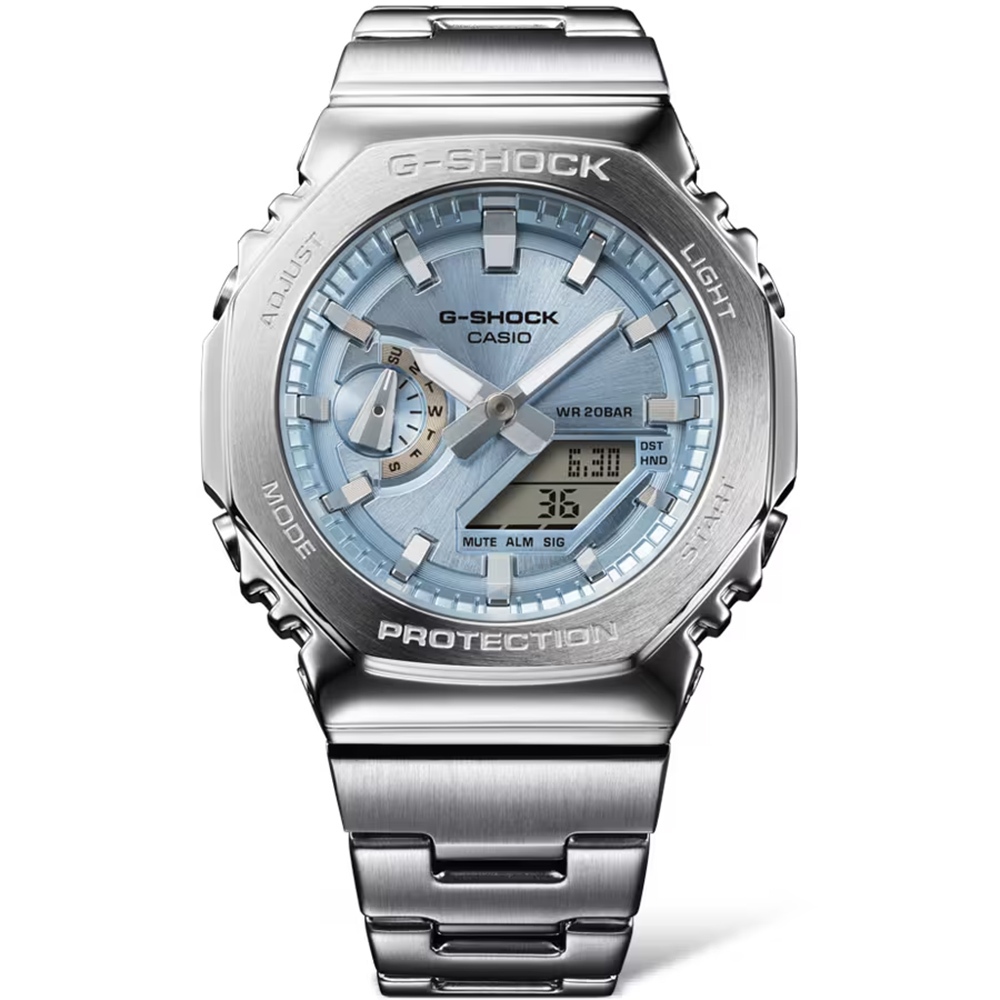 CASIO 卡西歐 G-SHOCK 金屬光系列八角雙顯電子錶手錶 GM-2110D-2A, , large