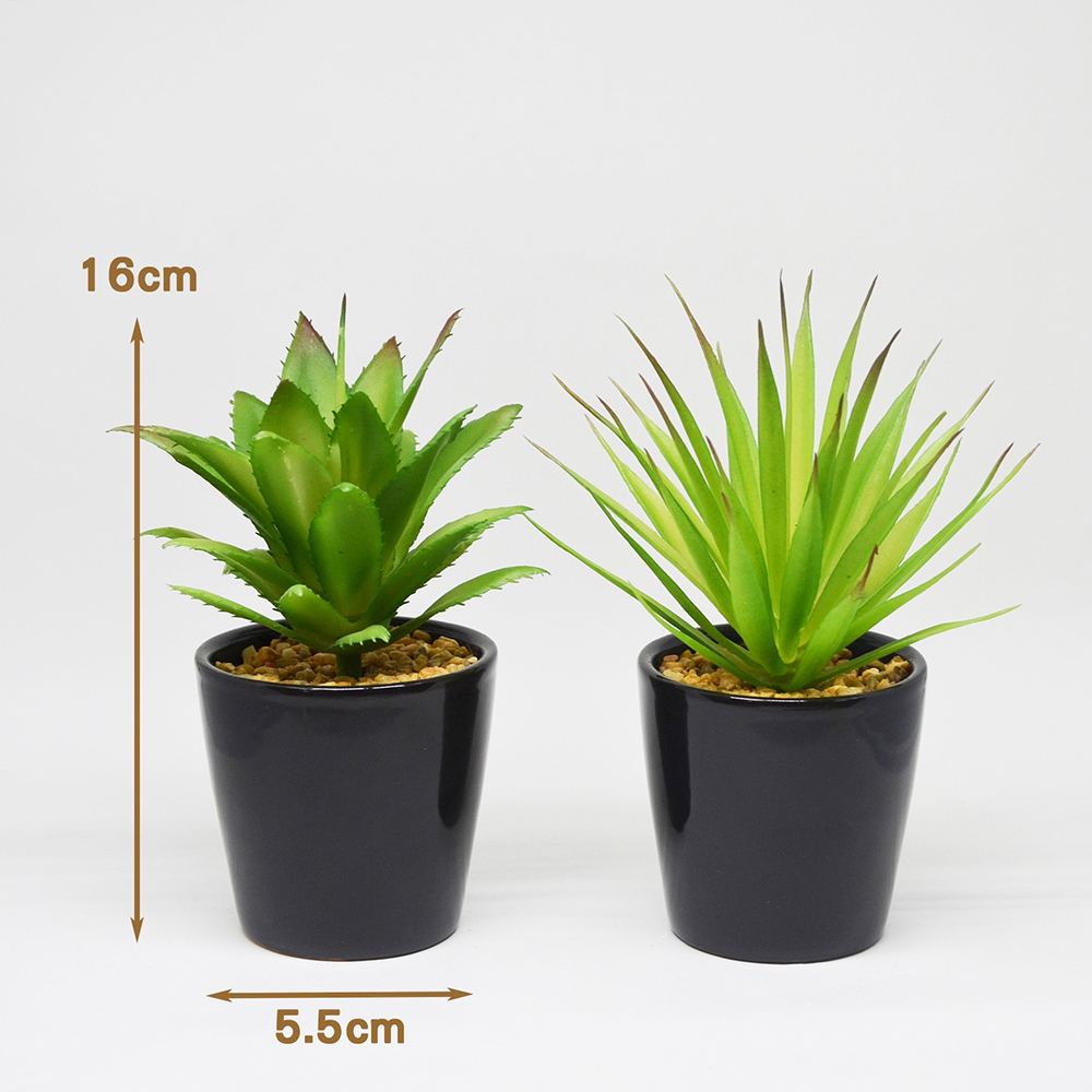 S/2  ARTIFICIAL SUCCULENT IN CERAMIC POT, , large
