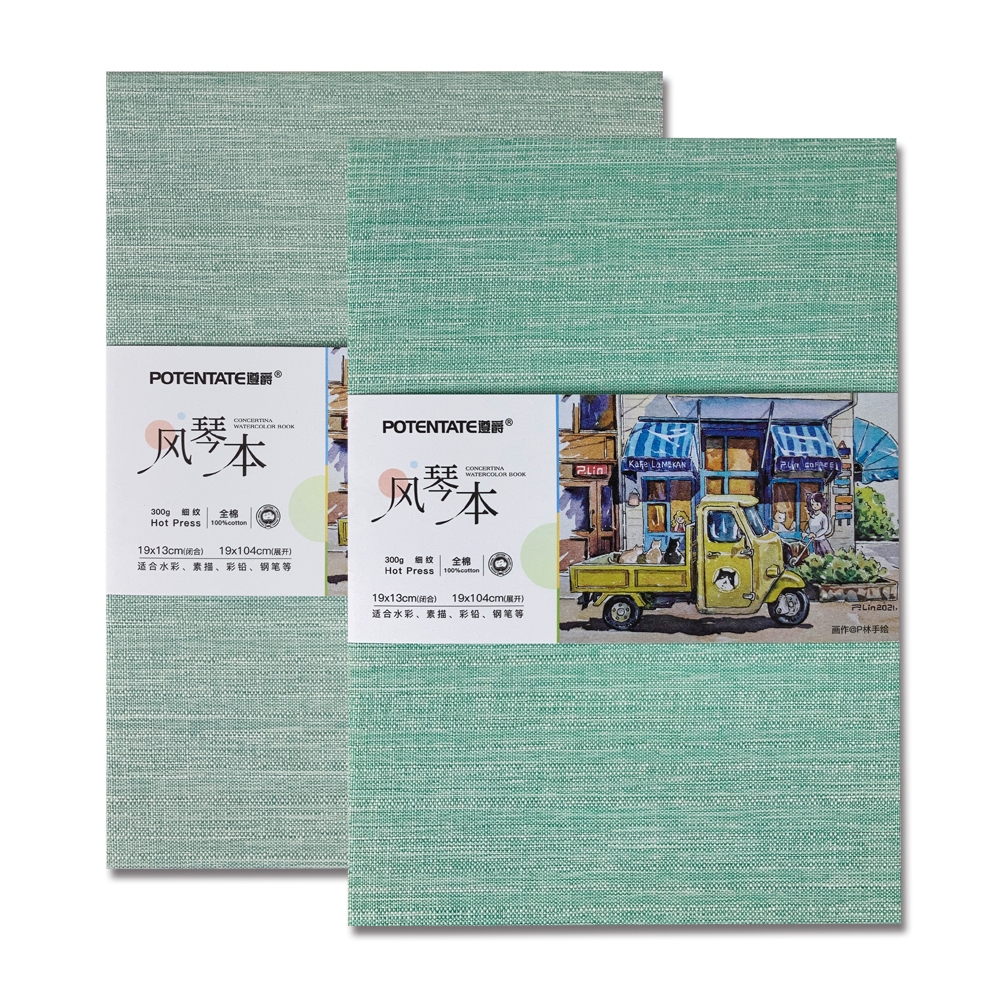 普思AP 【遵爵】全棉冊頁風琴本溪-細紋/中粗細紋-清新綠Z4921572A, , large