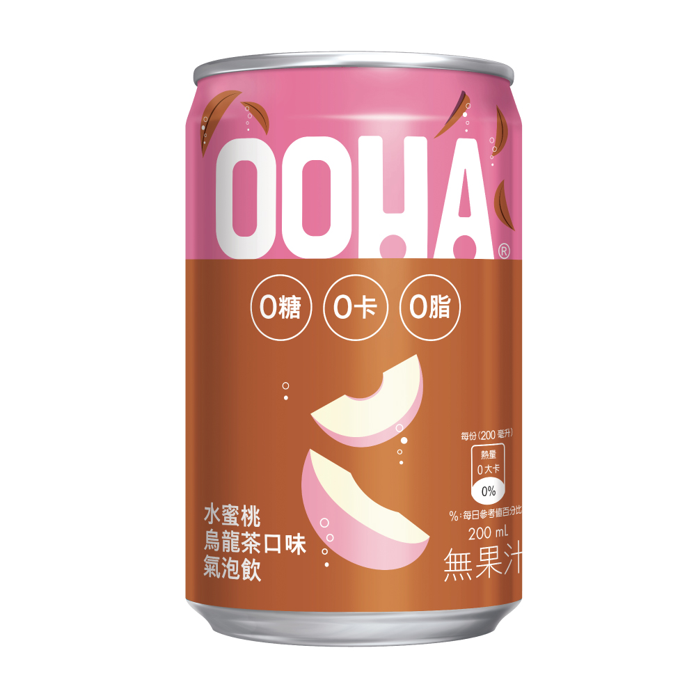 OOHA SPARKLING PEACH OOLONG 200ml, , large