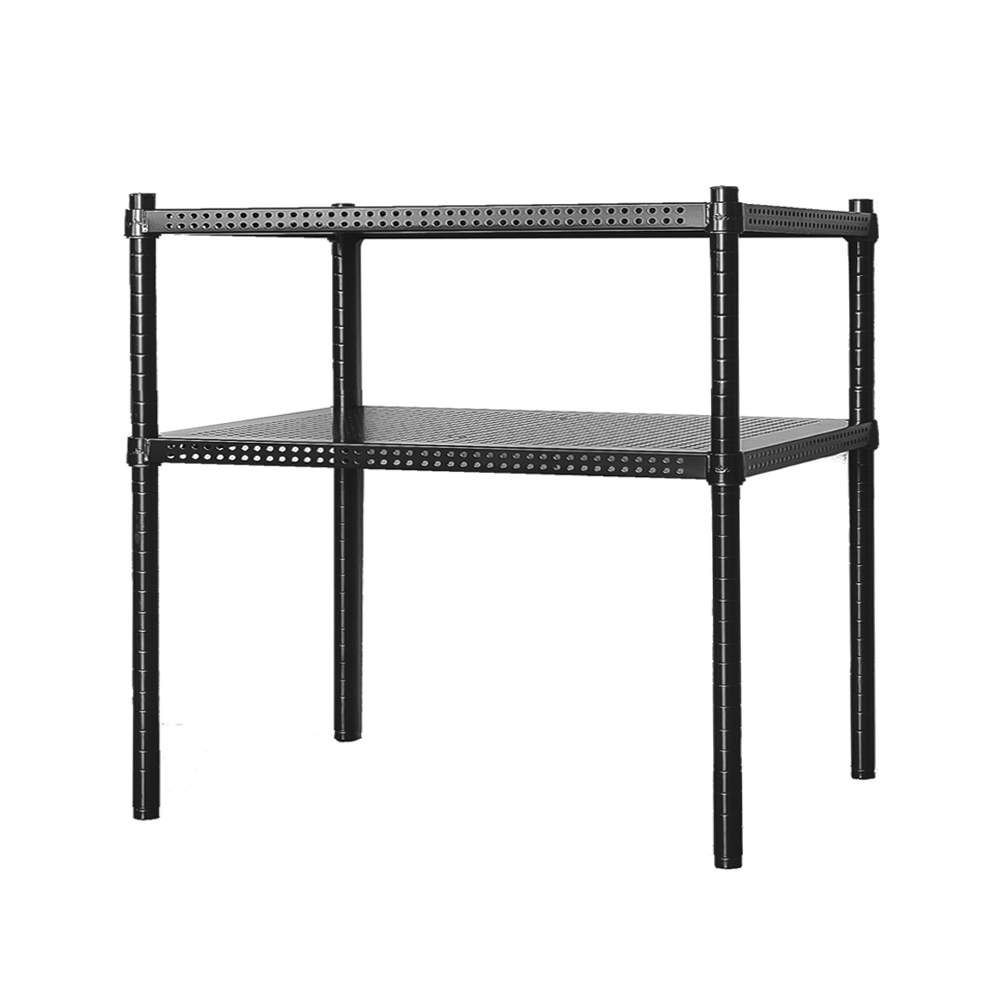 【Y HOUSE】60x45x60公分 沖孔板兩層架 洞洞板層架 鐵架 -烤漆黑