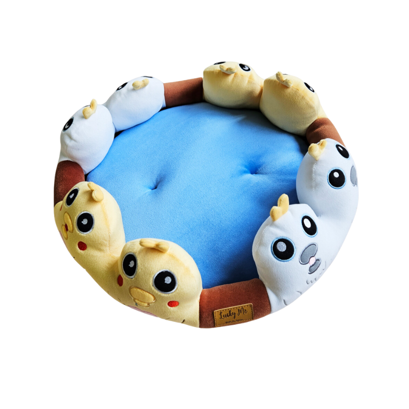 Pet bed with cute animal theme, , large