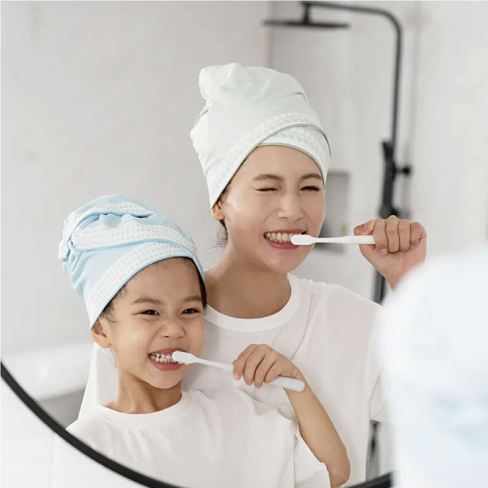 【SIKAER】好好棉自黏擦髮巾(L) 三件組-藍綠粉, , large