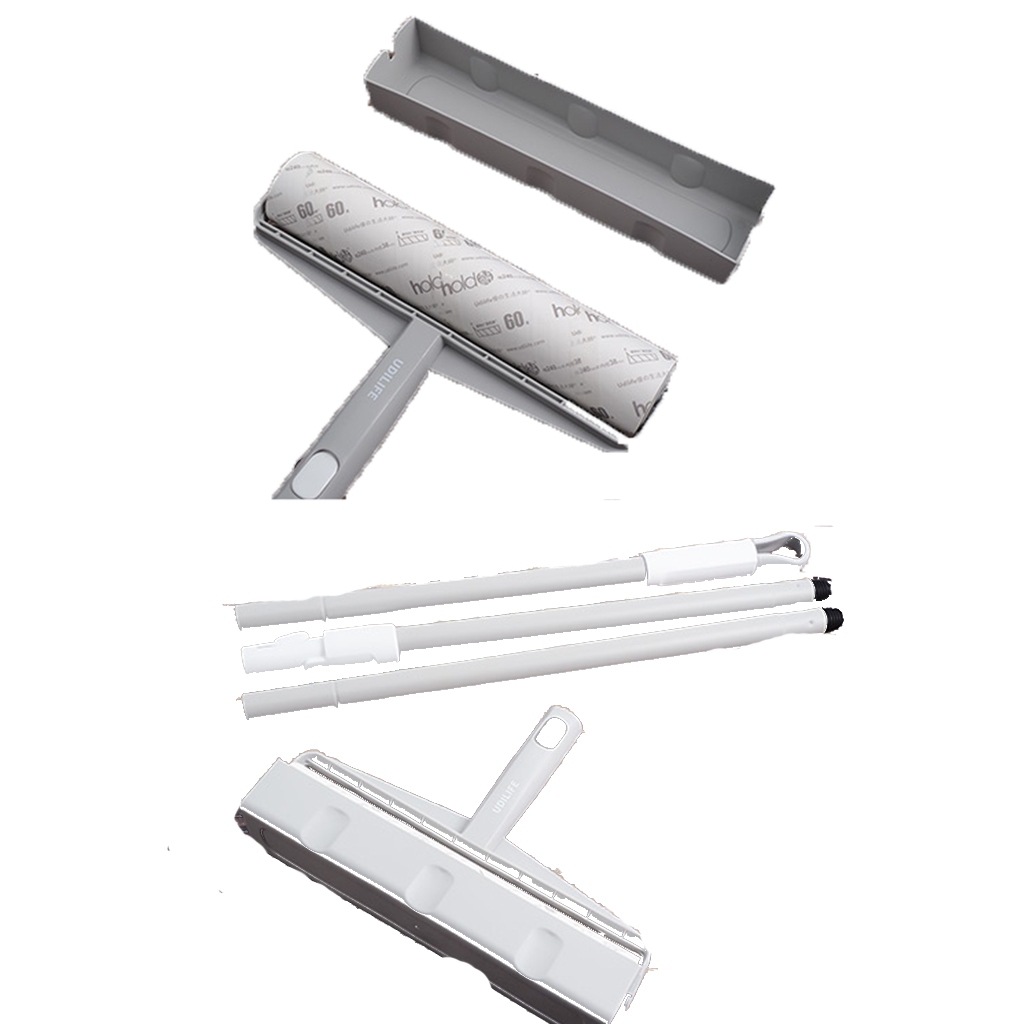 【生活好室】hold黏 24cm大面積膠黏拖把60周 三節式可拆桿 紙拖把 黏毛滾輪 滾筒 除塵 地板清潔 寵物毛髮, , large