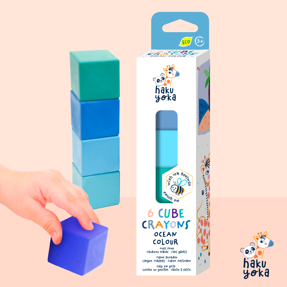 6 Cube Crayons - Ocean Colour, , large