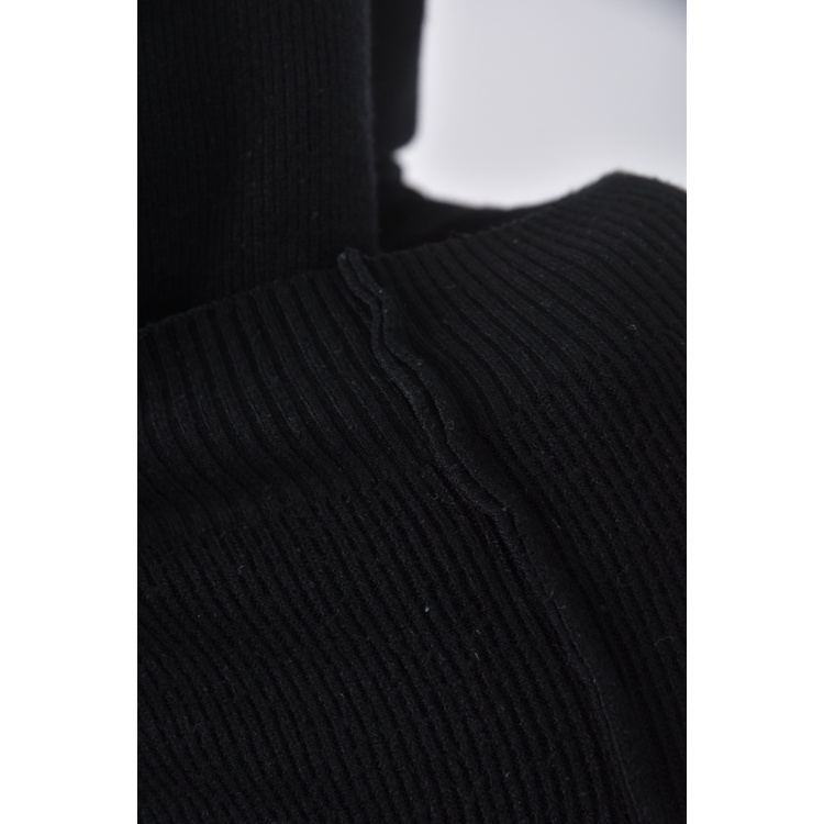 (XL) 質感造型領口黑色長袖上衣二手衣, , large