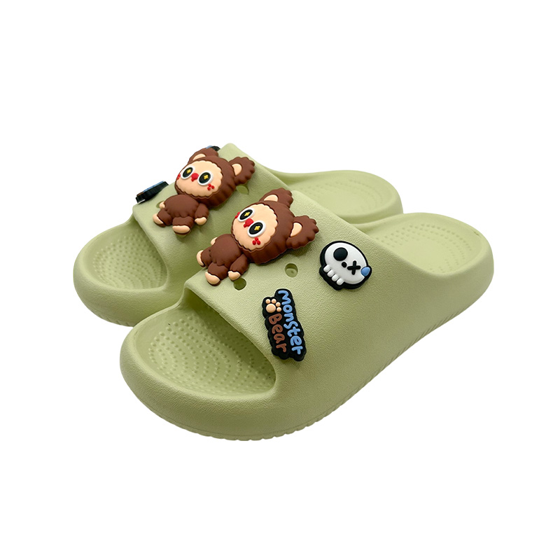 怪物寶貝厚底拖-綠36~41