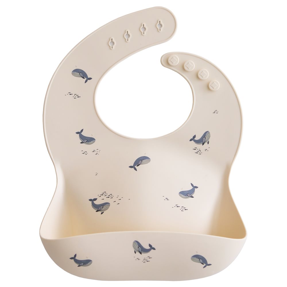 Mushie Silicone Bib - Whales, , large