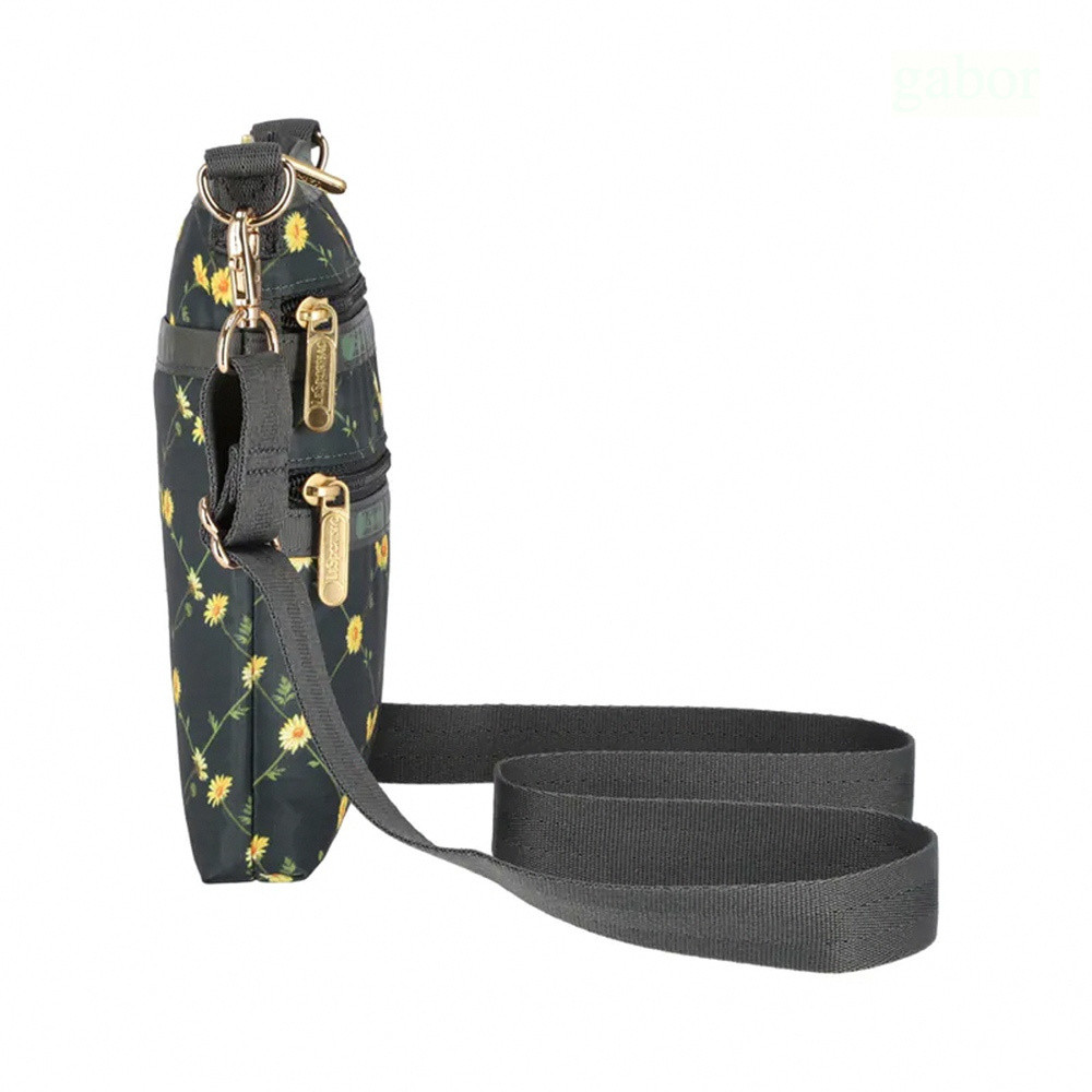 LeSportsac 3 Zip Crossbody 三層拉鍊斜背包 手機包 送禮-綠野雛菊, , large