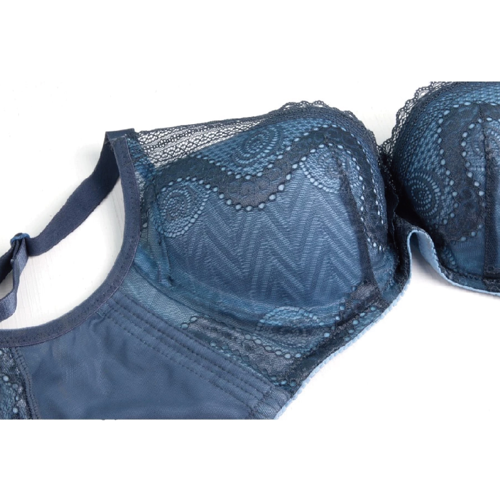 [WINIBRA] Taiwan-made, thick bottom and thin top, soft steel-boned bra, BC cup, Blue (C36), , large