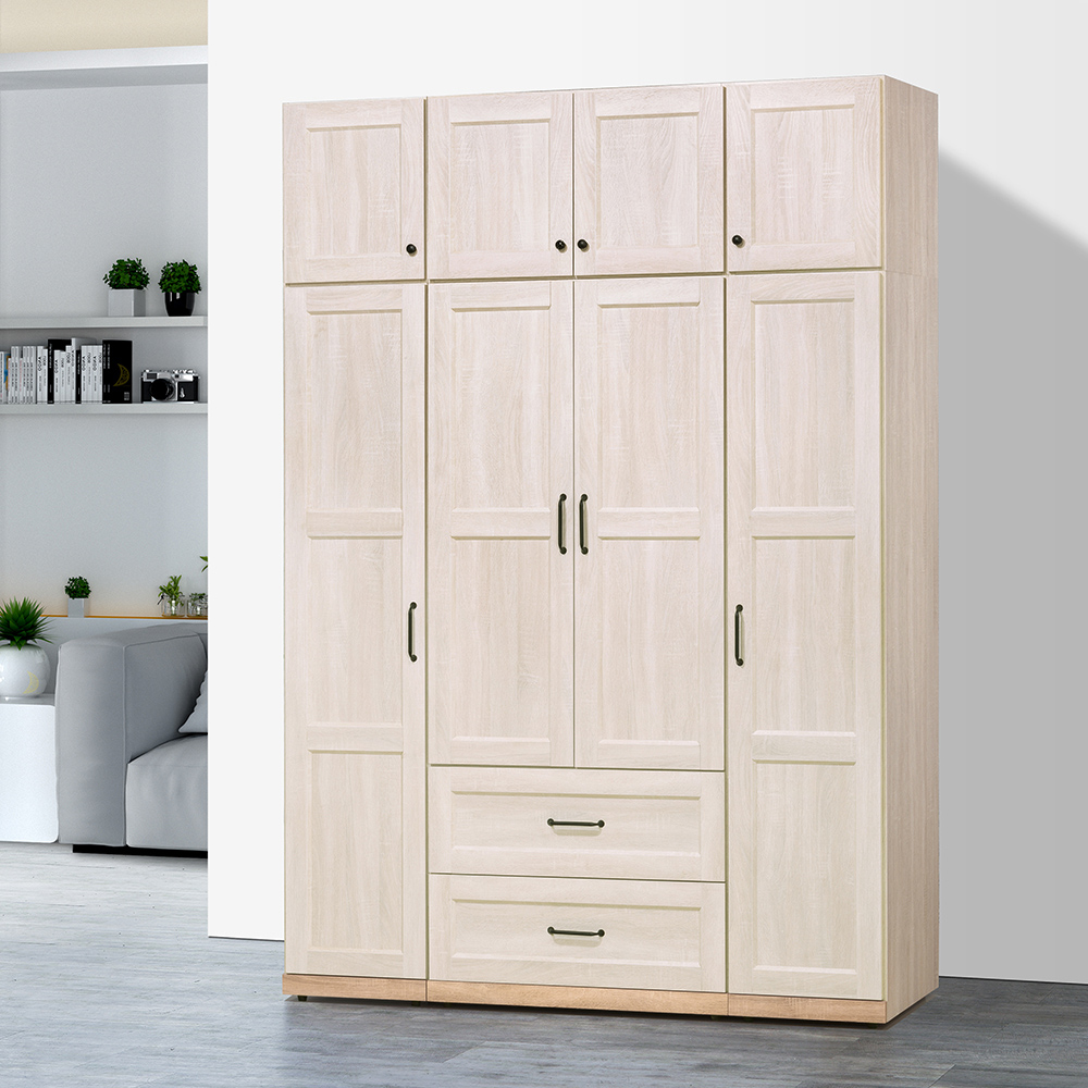 【唯熙傢俱】查理白橡色2.6尺抽屜衣櫃, , large