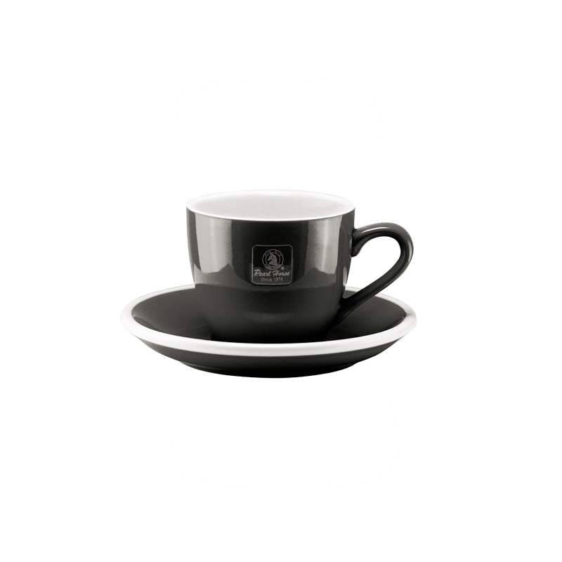 PEARL HORSE Coffee Cup & Saucer Set – JA-C200-SET-B (Black)