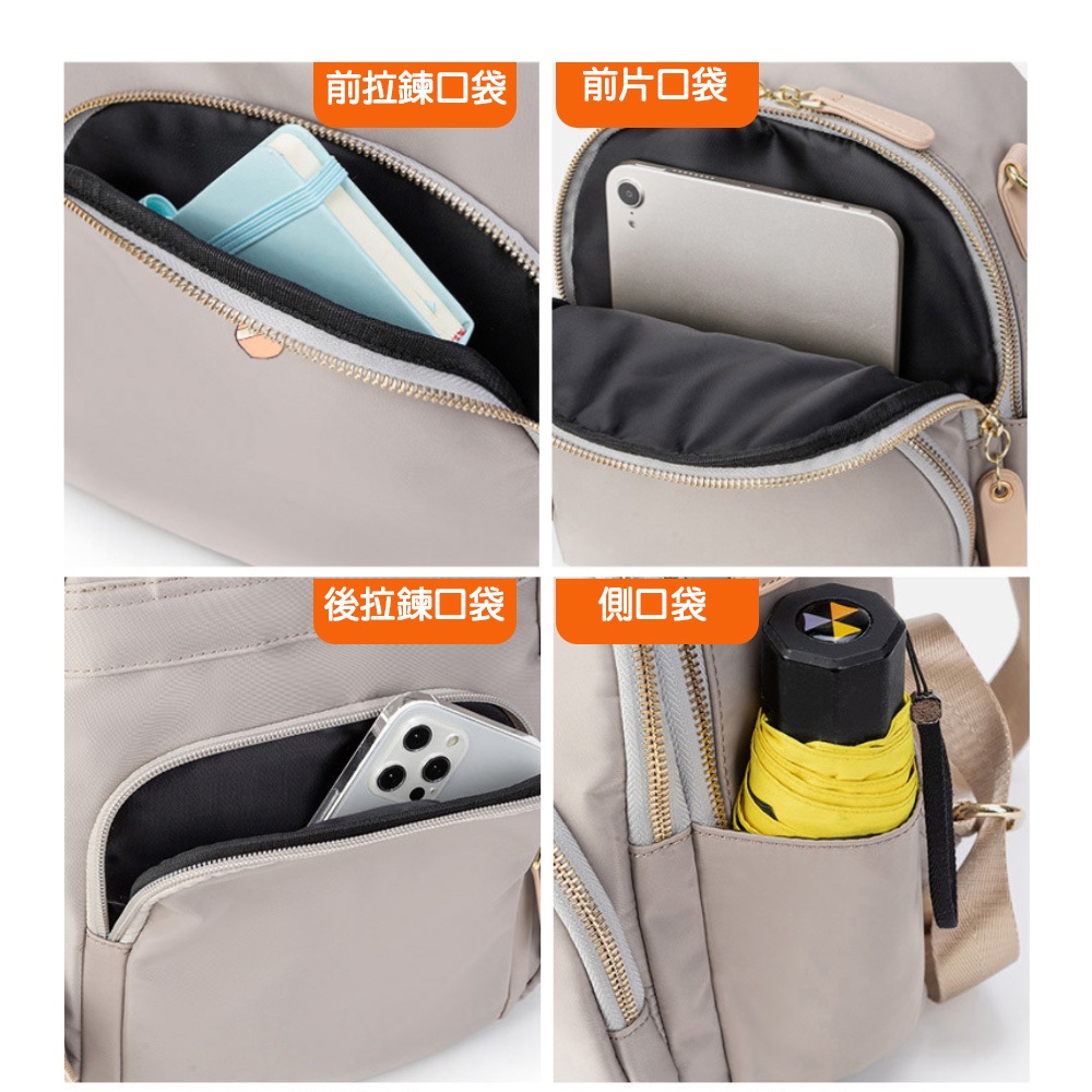 SPRING-簡約尼龍後背包休閒後背包3way小款後背包-多色(0-55142), , large