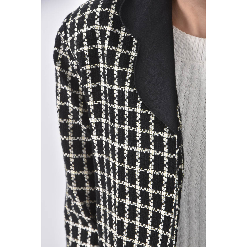 (L) sinziuan小香風排扣黑色外套二手衣, , large