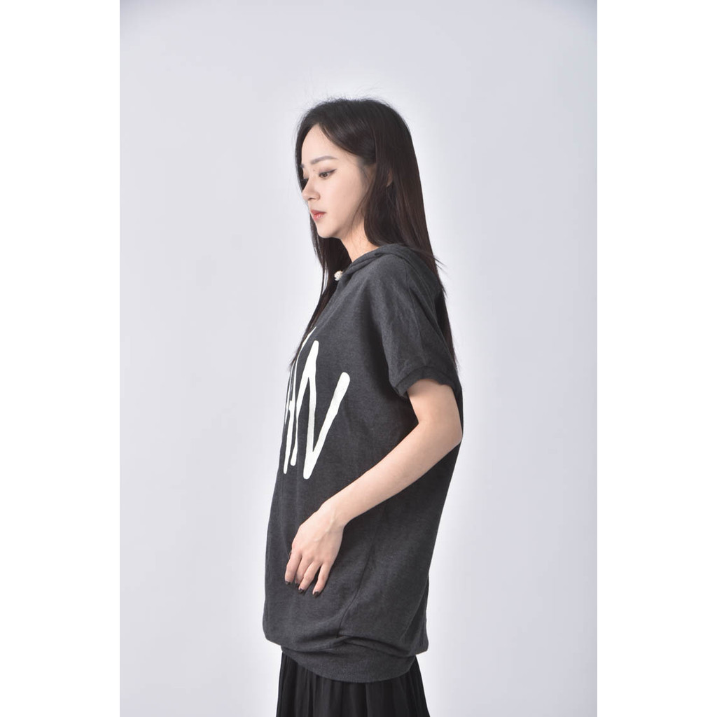 (XL) by pink韓牌字母黑色短袖上衣二手衣, , large