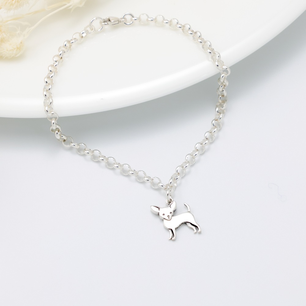 【Angel & Me】吉娃娃 狗 s925 純銀 手鍊 腳鍊 生日禮物 情人節, , large