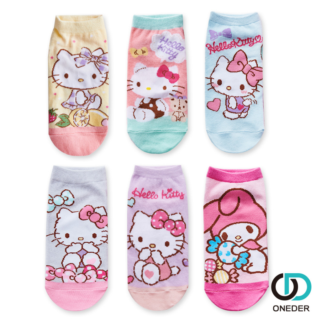 Sanrio 三麗鷗 KITTY 美樂蒂直版襪 兒童短襪 台灣製童襪 MM-A538 KT-A647 【旺達棉品】, , large