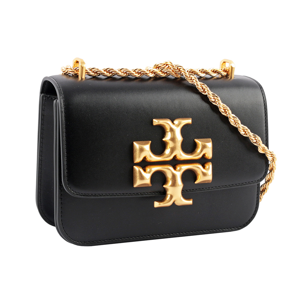 TORY BURCH Eleanor 大標誌翻蓋小款二用包/黑色, , large
