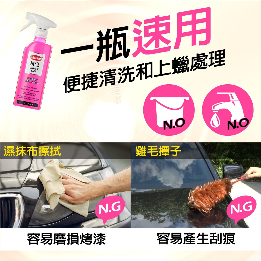 英國CarPlan Nº1 炫幻無水洗車蠟 乾洗車 免水洗車精, , large