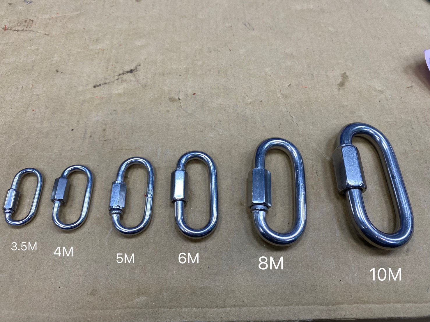 WIN 五金 不鏽鋼快速接環 10mm  白鐵跑道鉤 白鐵快速接環 連接環 鎖牙接環 連接器 鐵鍊, , large